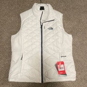 North face white vest